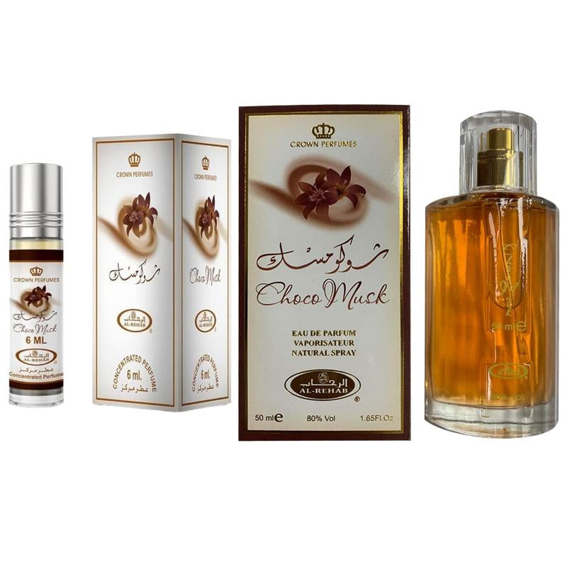 (2Pc Bundle Pack) Choco Musk - 6Ml Perfume Oil Roll-On + 50Ml Perfume Spray by Al-Rehab
