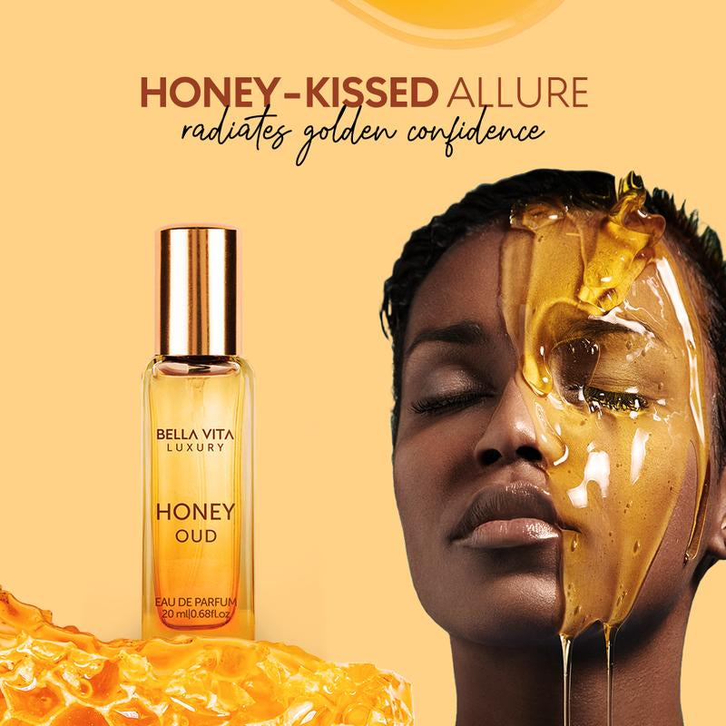 Bellavita Luxury'S Honey Oud - 20 Ml | Eau De Parfum | Patchouli, Vanilla, Bergamot | Floral & Spicy | Long Lasting | Mini Perfume - 0.7 Fl.Oz.