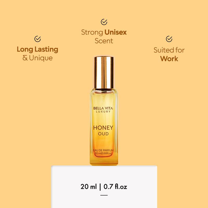 Bellavita Luxury'S Honey Oud - 20 Ml | Eau De Parfum | Patchouli, Vanilla, Bergamot | Floral & Spicy | Long Lasting | Mini Perfume - 0.7 Fl.Oz.