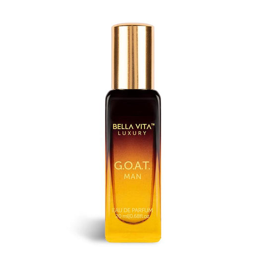 Bellavita Luxury'S G.O.A.T. Man - 20 Ml | EDP | Mini Perfume | Bergamot, Amber & Vetiver | Woody & Musky | Long Lasting | Cruelty Free - 0.7 Fl.Oz.